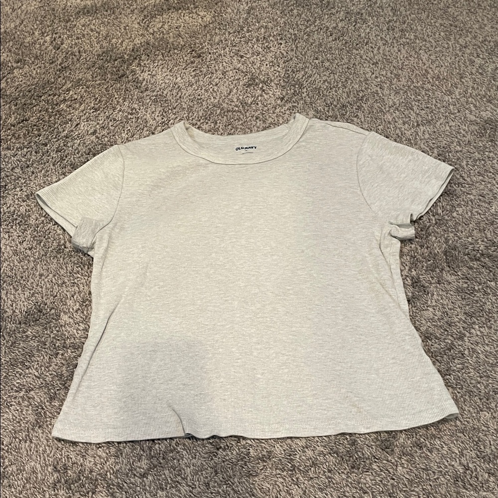 Old Navy Light Gray Ribbed Tee XL